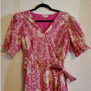 UMGEE Wrap Dress High Low Ruffle Hem Tie Front Spring